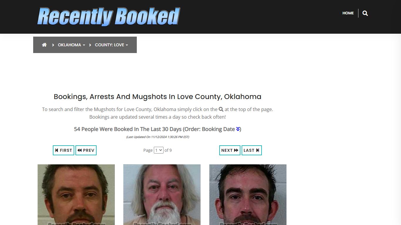 Bookings, Arrests and Mugshots in Love County, Oklahoma - Recently Booked