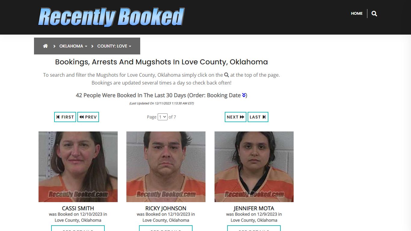 Recent bookings, Arrests, Mugshots in Love County, Oklahoma