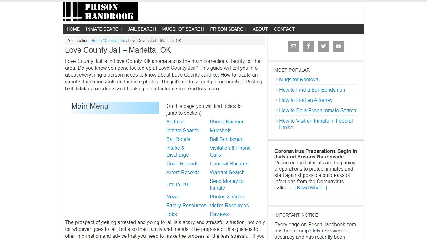 Love County Jail – Marietta, OK